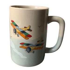 Vintage Otagiri Mug With Bi Planes Aircraft Aviation Biplane Made in Japan